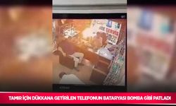 Tamir için dükkana getirilen telefonun bataryası bomba gibi patladı