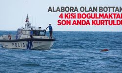 Alabora olan bottaki 4 kişi boğulmaktan son anda kurtuldu
