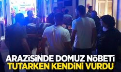 Arazisinde domuz nöbeti tutarken kendini vurdu