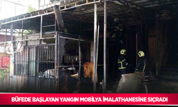 Büfede başlayan yangın mobilya imalathanesine sıçradı