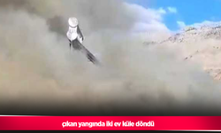 çıkan yangında iki ev küle döndü