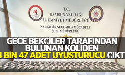 Gece bekçiler tarafından bulunan koliden 4 bin 47 adet uyuşturucu çıktı