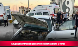 Kavşağa kontrolsüz giren otomobiller çarpıştı: 6 yaralı