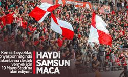 Kırmızı beyazlılar, Konyaspor maçında takımlarına destek vermek için 19 Mayıs Stadı'na akın ediyor ...  HAYDİ SAMSUN MAÇA