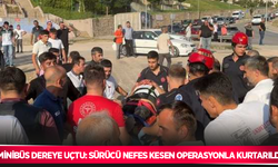 Minibüs dereye uçtu: Sürücü nefes kesen operasyonla kurtarıldı
