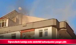 Öğrencilerin kaldığı evde elektrikli battaniyeden yangın çıktı