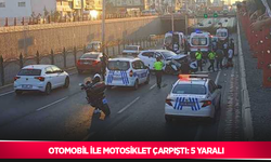 Otomobil ile motosiklet çarpıştı: 5 yaralı