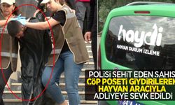Polisi şehit eden şahıs çöp poşeti giydirilerek hayvan aracıyla adliyeye sevk edildi