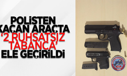 Polisten kaçan araçta 2 ruhsatsız tabanca ele geçirildi