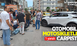 Samsun'da otomobil motosikletle çarpıştı: 1 yaralı