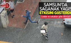 Samsun'da sağanak yağış etkisini gösterdi! Cadde ve sokaklar göle dönüştü