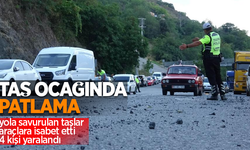 Samsun’da taş ocağında patlama: Yola savurulan taşlar araçlara isabet etti, 4 kişi yaralandı