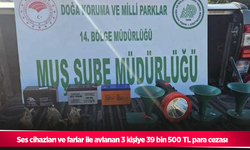 ses cihazları ve farlar ile avlanan 3 kişiye 39 bin 500 TL para cezası
