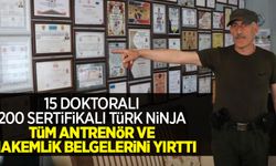 15 doktoralı, 200 sertifikalı Türk Ninja, tüm antrenör ve hakemlik belgelerini yırttı