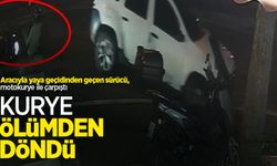 Aracıyla yaya geçidinden geçen sürücü, motokurye ile çarpıştı: Kurye ölümden döndü