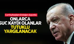 Cumhurbaşkanı Erdoğan duyurdu: "Onlarca suç kaydı olanlar tutuklu yargılanacak"