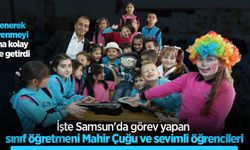 Eğlenerek öğrenmeyi daha kolay hale getirdi, İşte Samsun'da görev yapan sınıf öğretmeni Mahir Çuğu ve sevimli öğrencileri