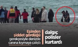 Eşinden şiddet gördüğü gerekçesiyle denizde canına kıymaya çalıştı, dalgıç polisler kurtardı