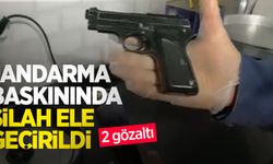 Jandarma baskınında silah ele geçirildi: 2 gözaltı