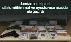 Jandarma ekipleri silah, mühimmat ve uyuşturucu madde ele geçirdi