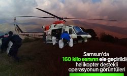 Samsun'da 160 kilo esrarın ele geçirildiği helikopter destekli operasyonun görüntüleri