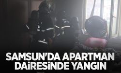 Samsun'da apartman dairesinde yangın