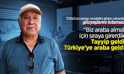 TOGG'un sedan modelini gören vatandaş gözyaşlarını tutamadı