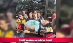 traktör uçuruma yuvarlandı: 1 yaralı