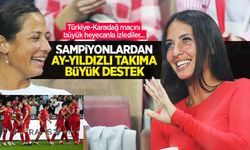 Türkiye-Karadağ maçını büyük heyecanla izlediler...  Şampiyonlardan  AY-YILDIZLI TAKIMA BÜYÜK DESTEK