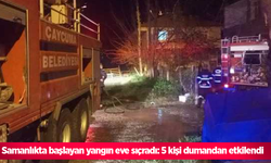 Samanlıkta başlayan yangın eve sıçradı: 5 kişi dumandan etkilendi