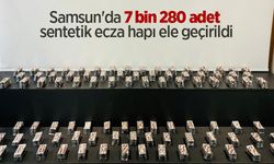 Samsun'da 7 bin 280 adet sentetik ecza hapı ele geçirildi