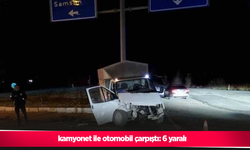 Kamyonet ile otomobil çarpıştı: 6 yaralı