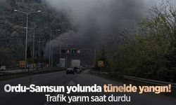 Ordu-Samsun yolunda tünelde yangın! Trafik yarım saat durdu