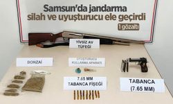 Samsun'da jandarma silah ve uyuşturucu ele geçirdi: 1 gözaltı