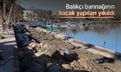 Balıkçı barınağının kaçak yapıları yıkıldı