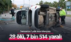 Samsun'un 1 yıllık kaza bilançosu: 28 ölü, 7 bin 514 yaralı