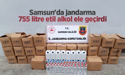 Samsun'da jandarma 755 litre etil alkol ele geçirdi