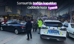 Samsun'da trafiğe kapatılan caddede kaza: 1 yaralı