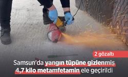 Samsun'da yangın tüpüne gizlenmiş 4,7 kilo metamfetamin ele geçirildi: 2 gözaltı