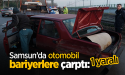 Samsun’da otomobil bariyerlere çarptı: 1 yaralı