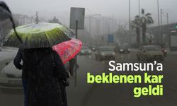 Samsun’a beklenen kar geldi