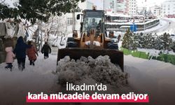 İlkadım’da karla mücadele devam ediyor