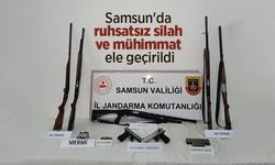 Samsun'da ruhsatsız silah ve mühimmat ele geçirildi