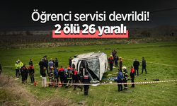 Öğrenci servisi devrildi! 2 ölü 26 yaralı