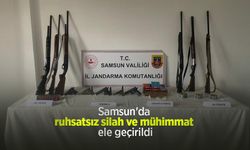 Samsun'da ruhsatsız silah ve mühimmat ele geçirildi