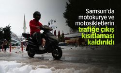 Samsun'da motokurye ve motosikletlerin trafiğe çıkış kısıtlaması kaldırıldı