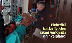 Elektrikli battaniyeden çıkan yangında ağır yaralandı