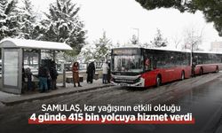 SAMULAŞ, kar yağışının etkili olduğu 4 günde 415 bin yolcuya hizmet verdi