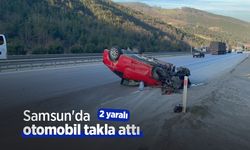 Samsun'da otomobil takla attı: 2 yaralı