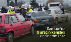 Samsun'da 9 aracın karıştığı zincirleme kaza